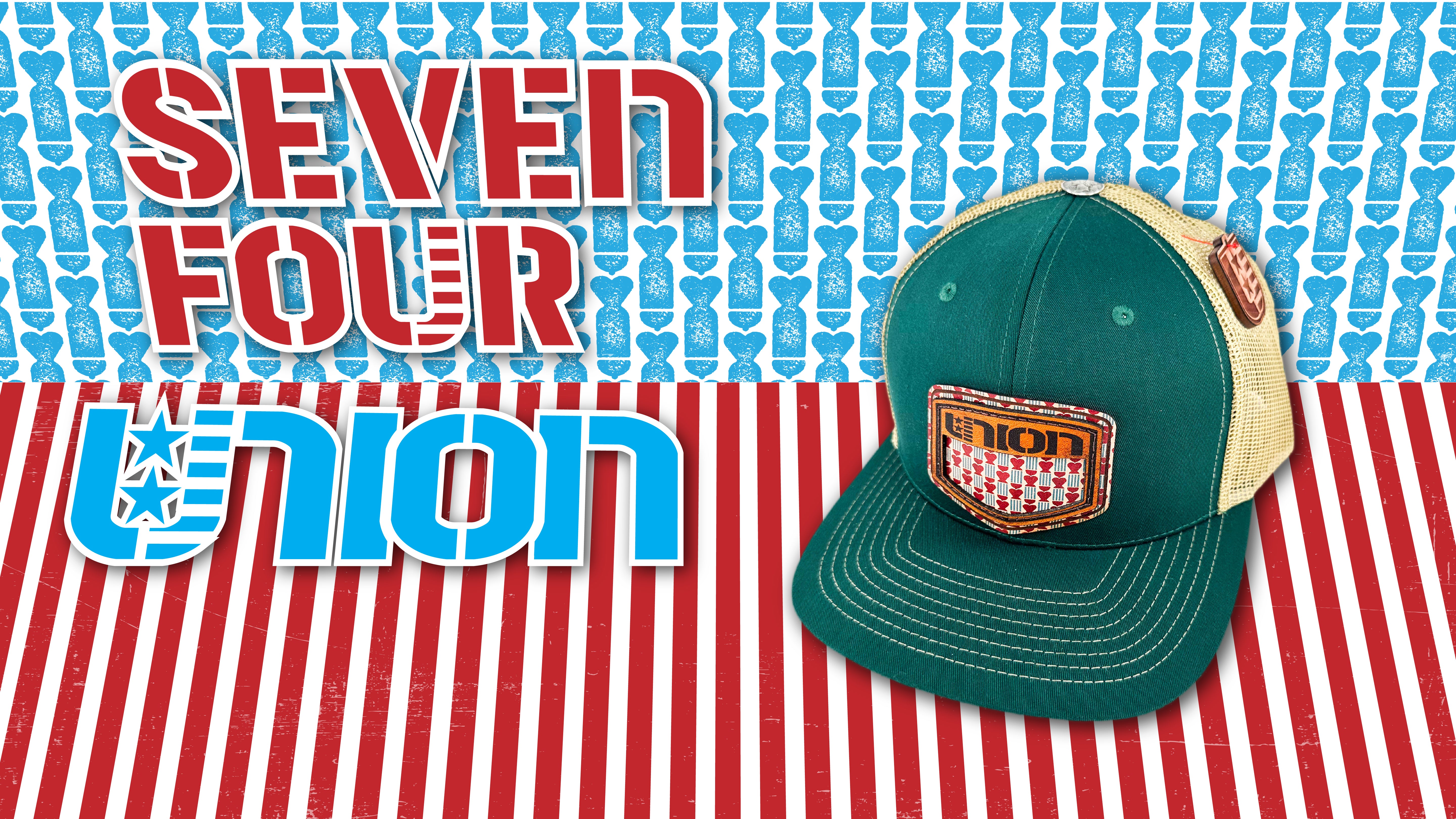 Seven Four Union Brand Collection Full Grain Leather Trucker Style Hat