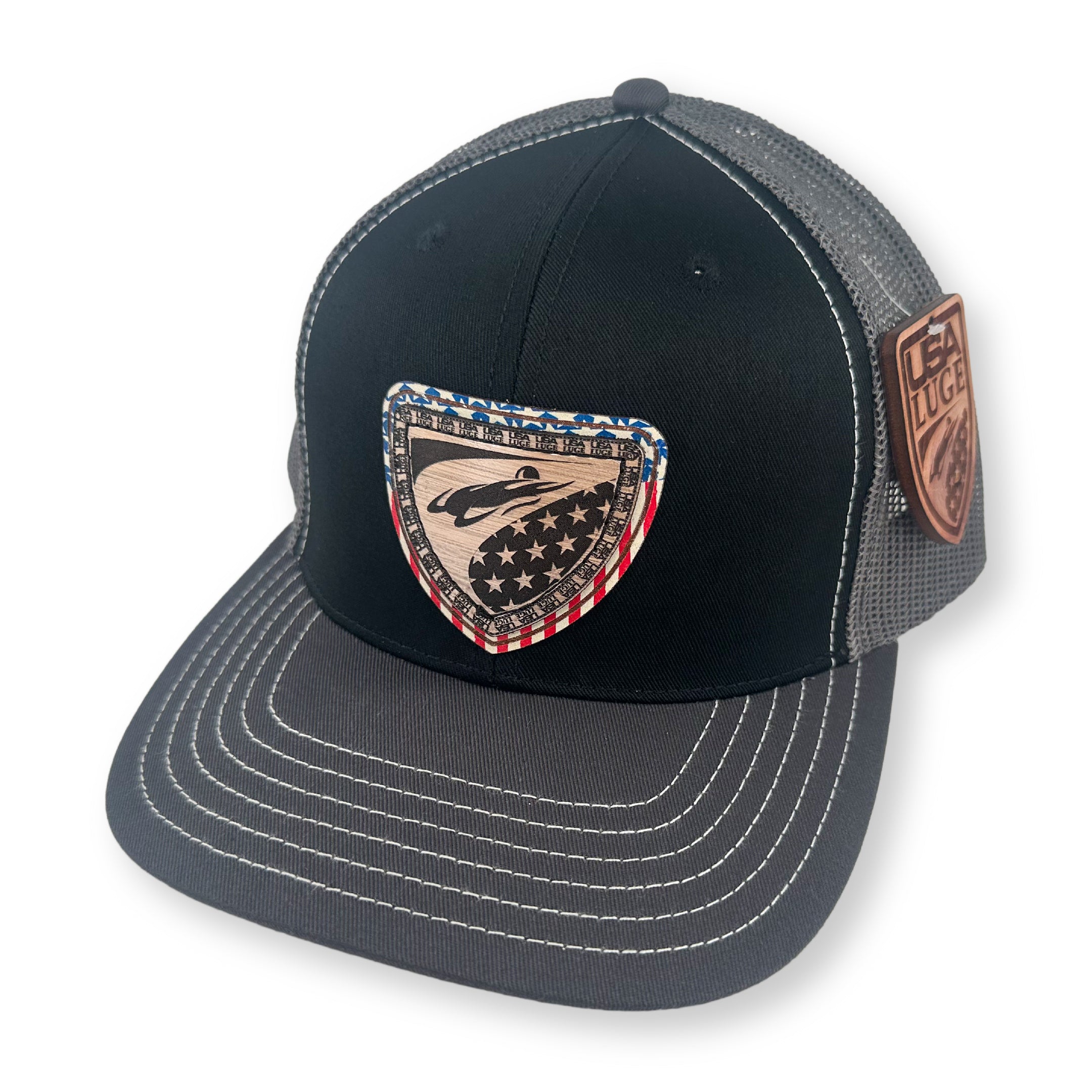 USA LUGE ALT LOGO STARS & STRIPES (SILVER & BLACK)