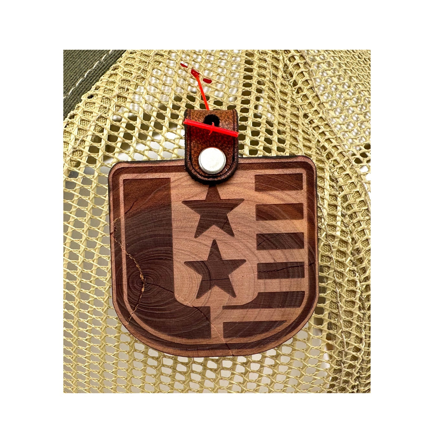 SEVEN FOUR UNION LEATHER PEACE SIGN AMERICAN FLAG - TRUCKER HAT