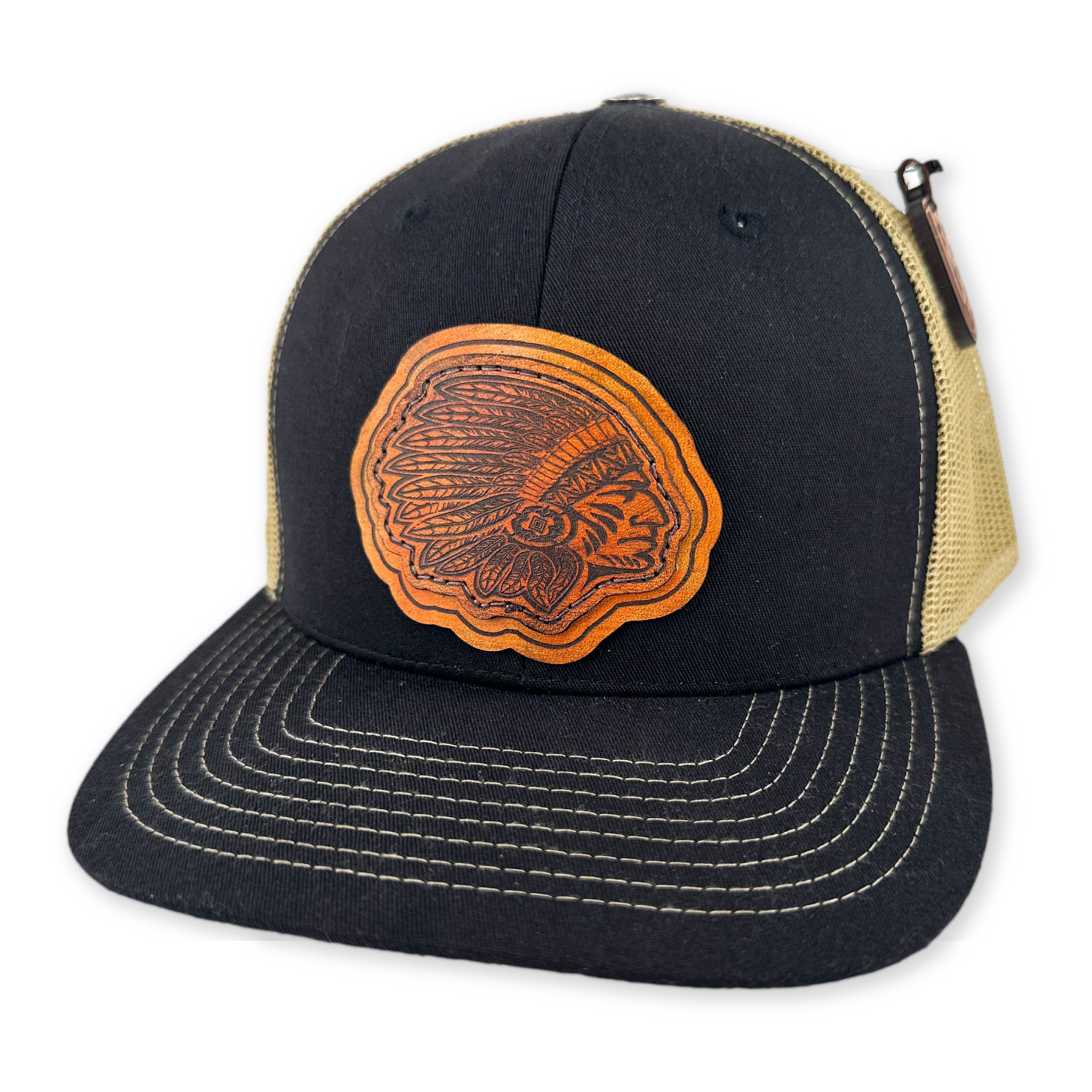 SEVEN FOUR UNION LEATHER DAKOTAH-VINTAGE SADDLE BROWN - TRUCKER HAT