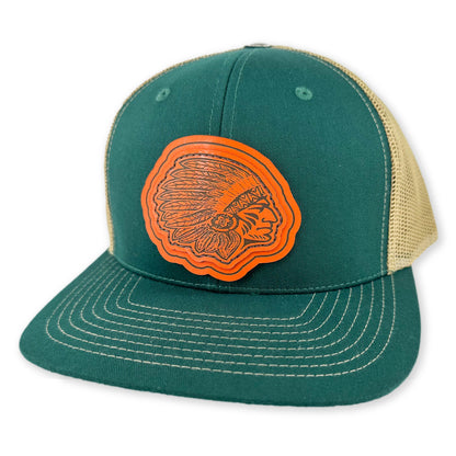 SEVEN FOUR UNION LEATHER DAKOTAH-HUNTER ORANGE - TRUCKER HAT