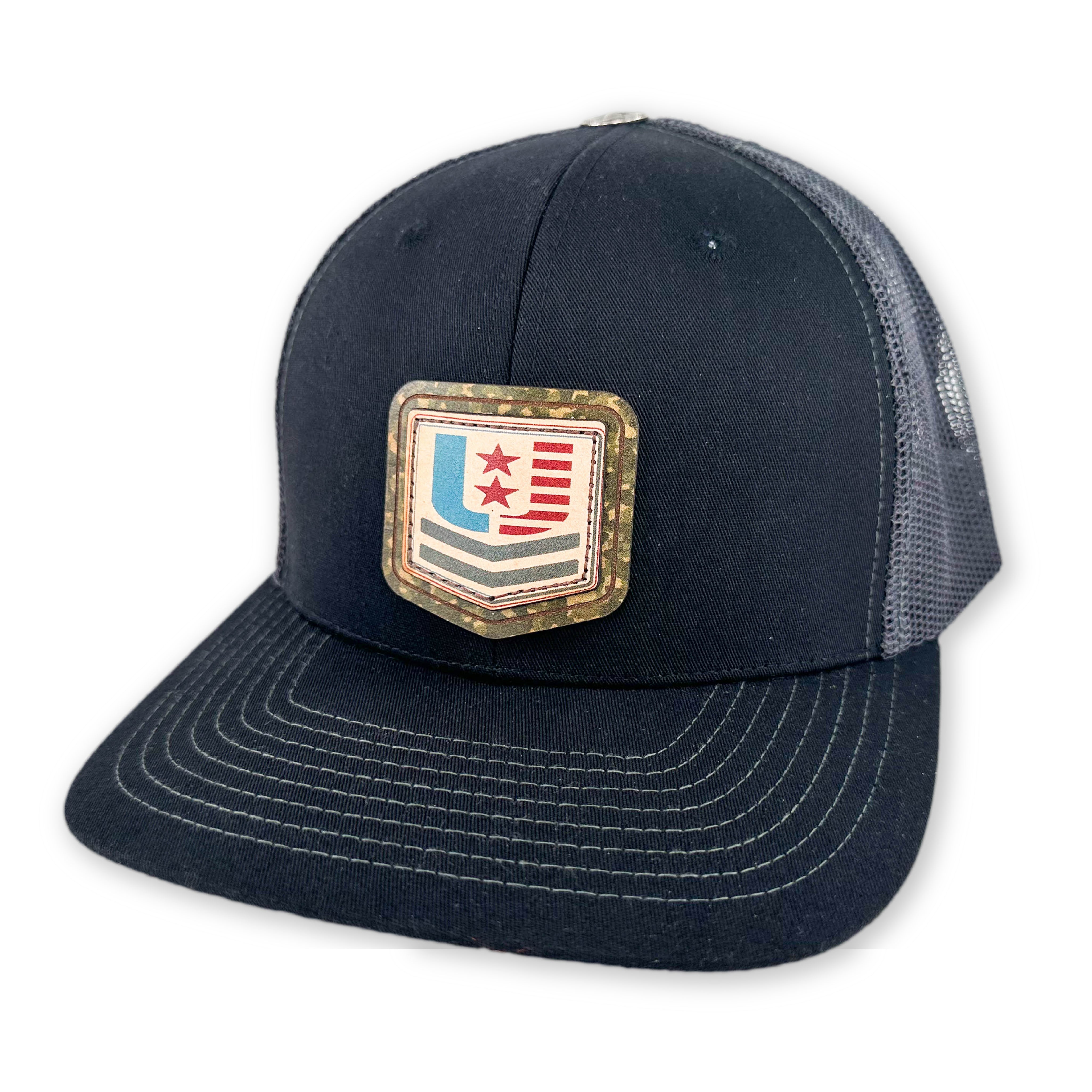 SEVEN FOUR UNION LEATHER CORPORAL CAMO- TRUCKER HAT