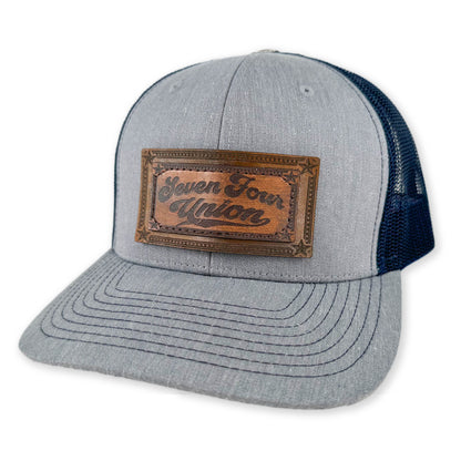 SEVEN FOUR UNION LEATHER SCRIPT ICON - TRUCKER HAT