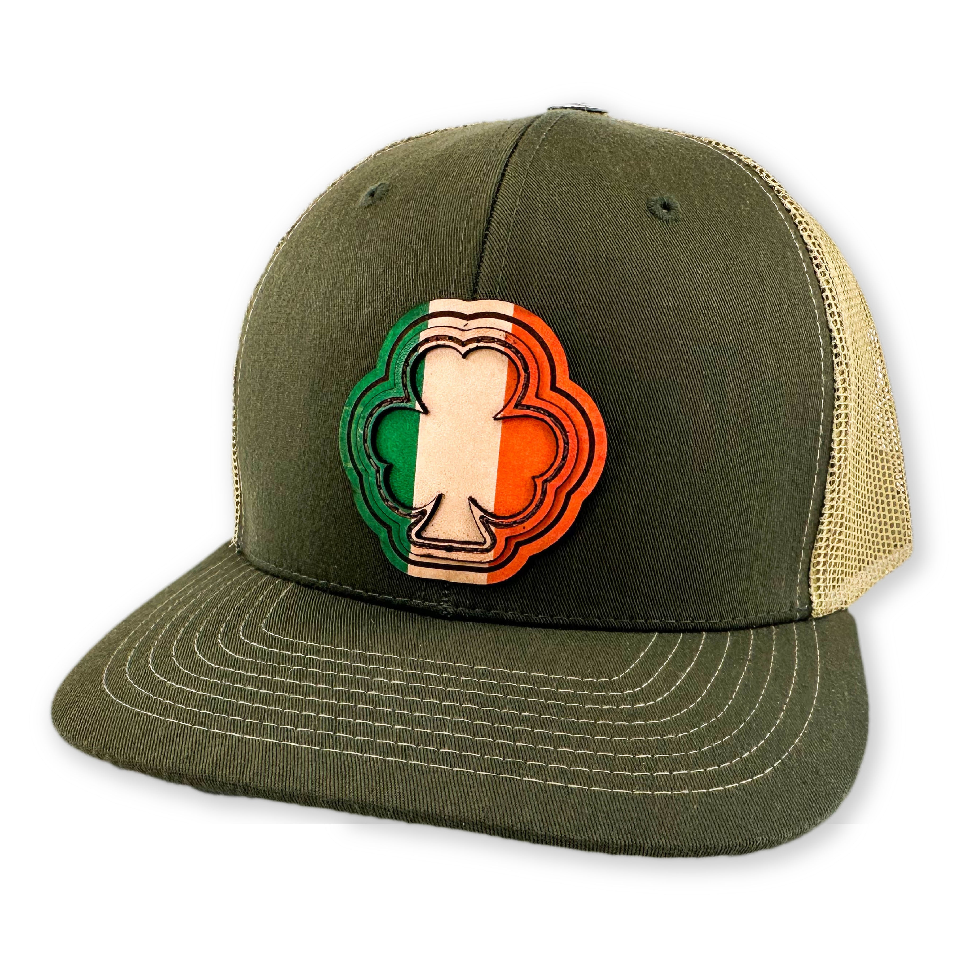 SEVEN FOUR UNION LEATHER IRISH CLOVER - TRUCKER HAT