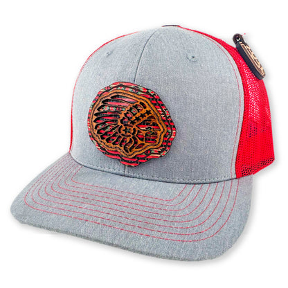 SEVEN FOUR UNION LEATHER INDIAN HEAD - TRUCKER HAT