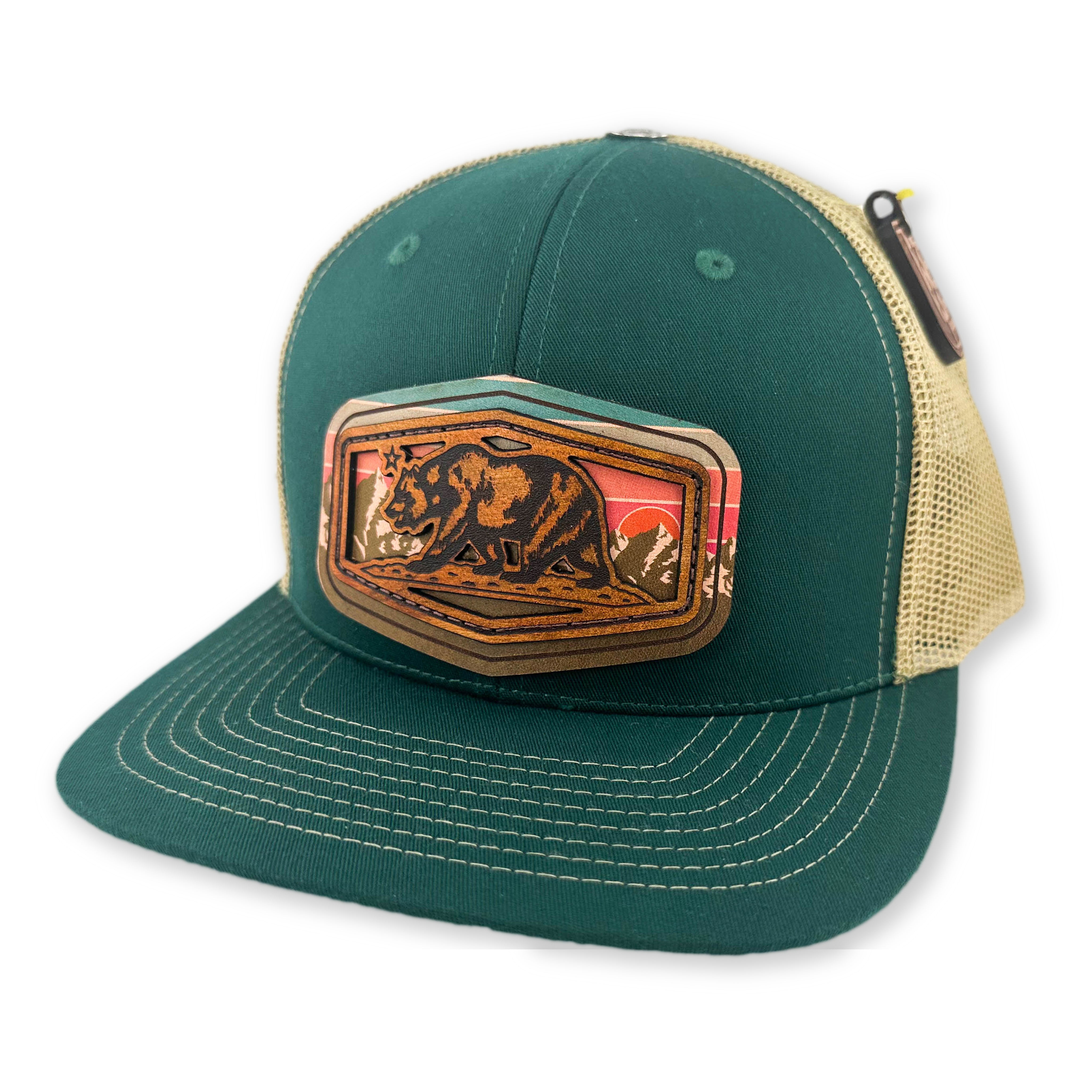 SEVEN FOUR UNION LEATHER CALI BEAR SADDLE BROWN - TRUCKER HAT