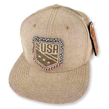 USA TEAM LOGO SHIELD WITH UNDER BILL PRINT KHAKI