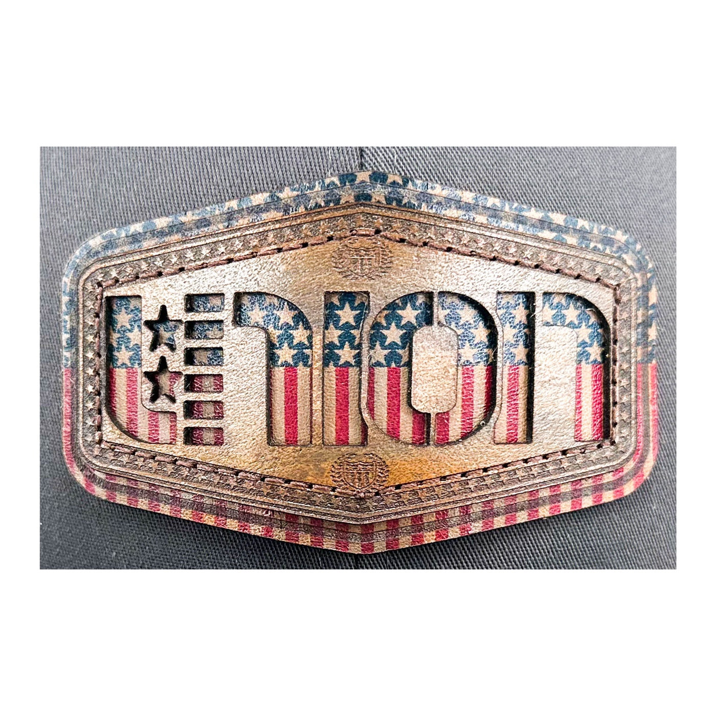 SEVEN FOUR UNION LEATHER AMERICAN FLAG - TRUCKER HAT