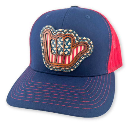 SEVEN FOUR UNION LEATHER HANG-LOOSE AMERICA - TRUCKER HAT