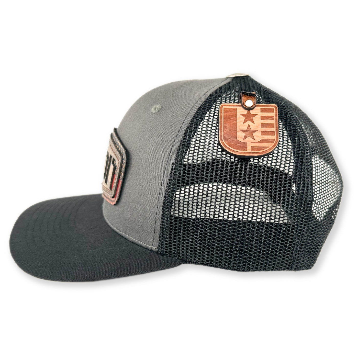 SEVEN FOUR UNION LEATHER AMERICAN FLAG - TRUCKER HAT