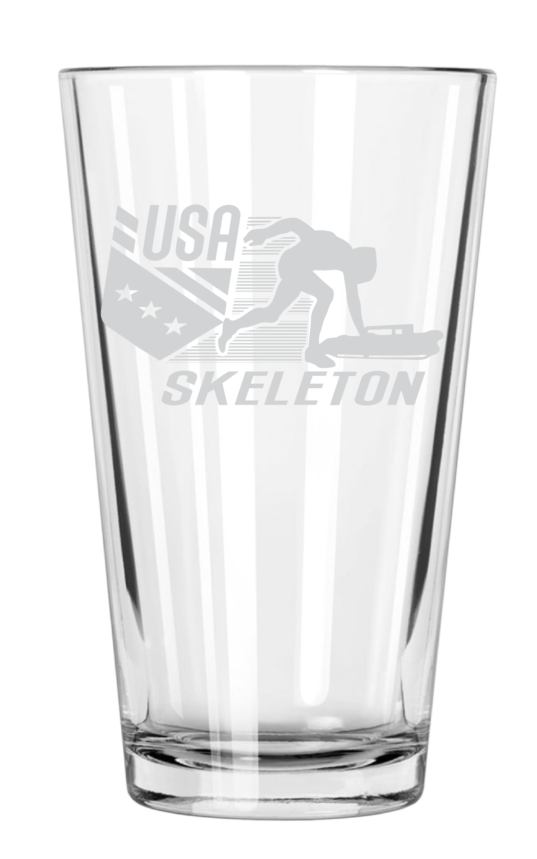 USA Shield Skeleton Action Pint Glass