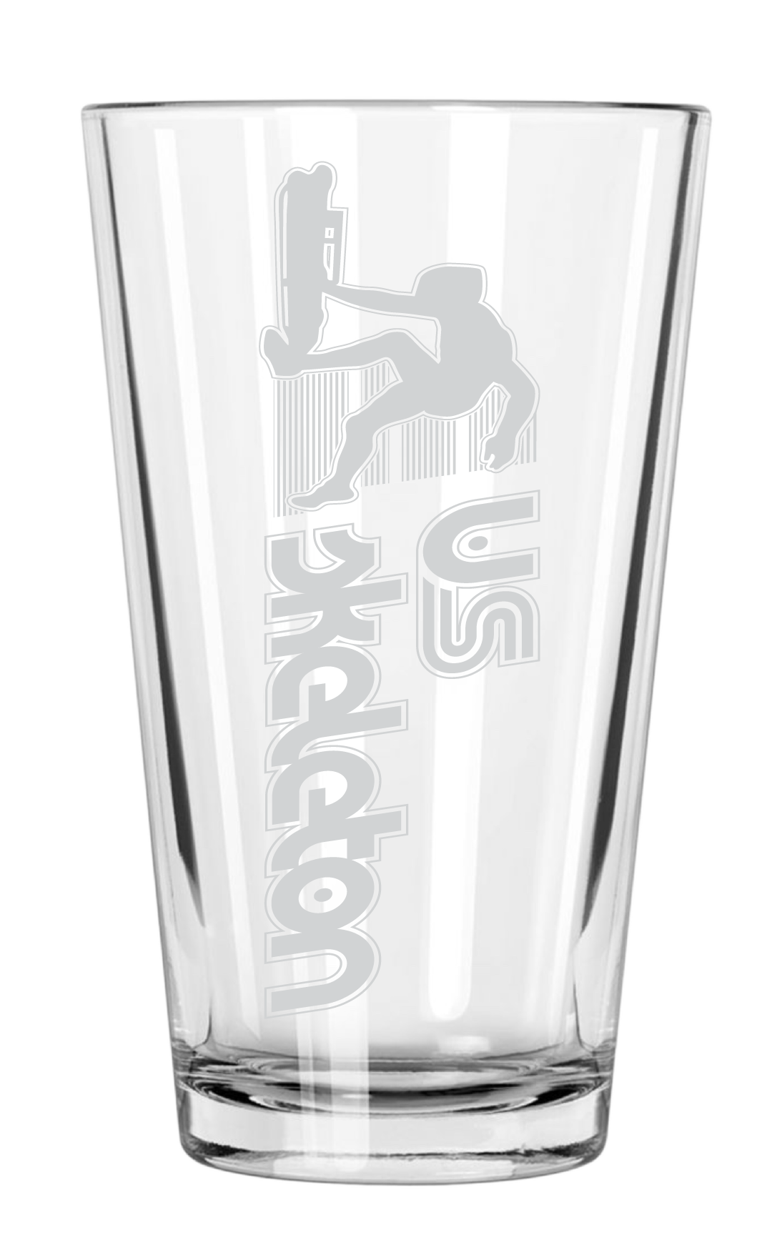 USA Skeleton Action Pint Glass