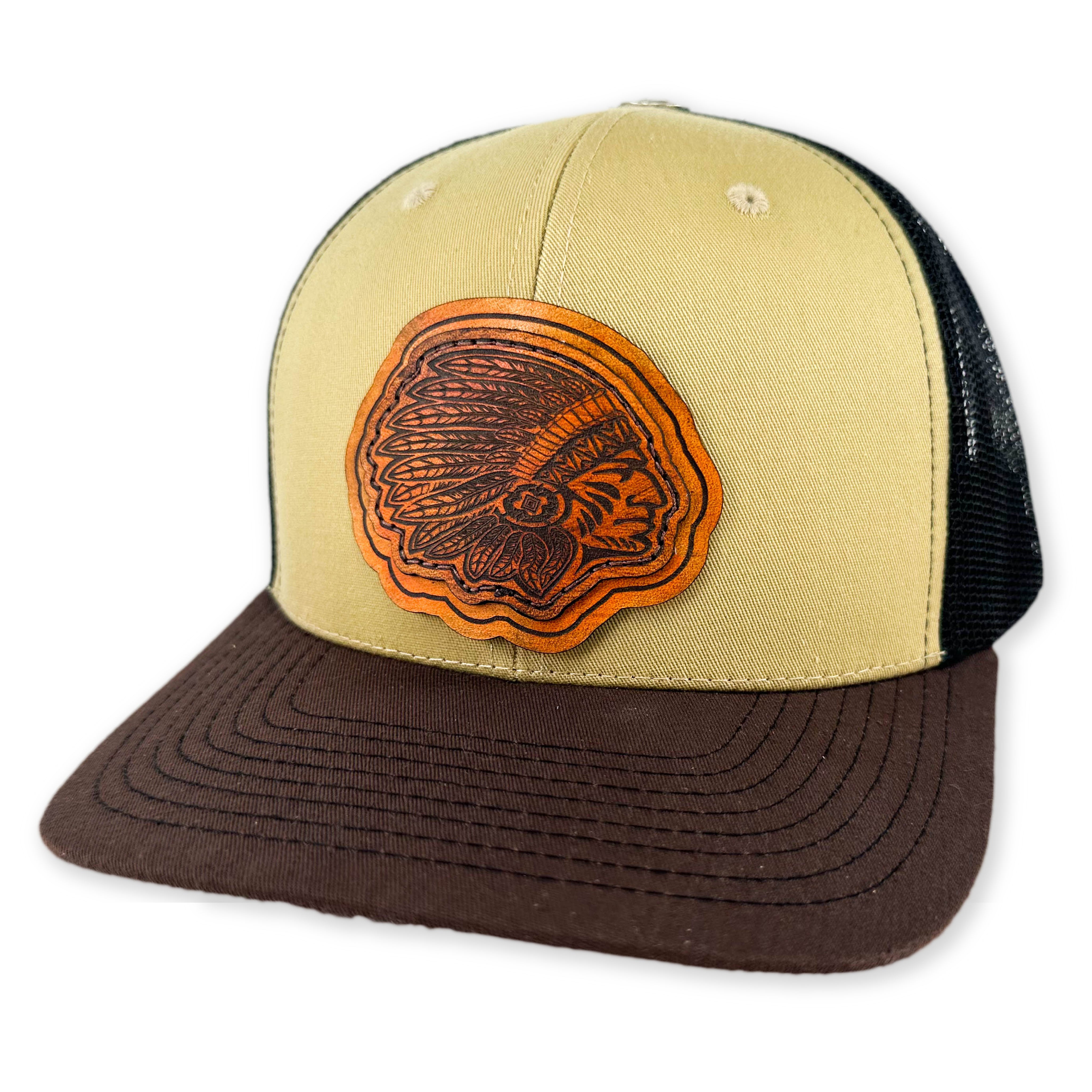 SEVEN FOUR UNION LEATHER DAKOTAH-VINTAGE SADDLE BROWN - TRUCKER HAT