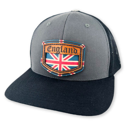 SEVEN FOUR UNION LEATHER UNION JACK SHIELD - TRUCKER HAT