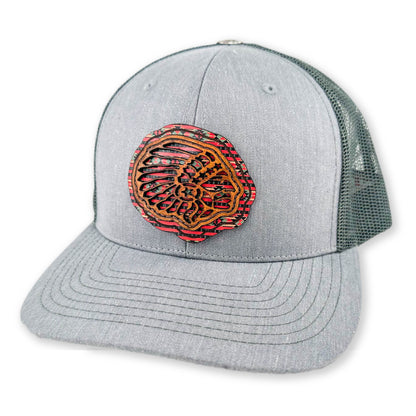 SEVEN FOUR UNION LEATHER INDIAN HEAD - TRUCKER HAT